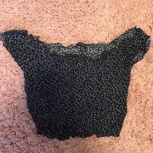 Floral off the shoulder brandy crop top